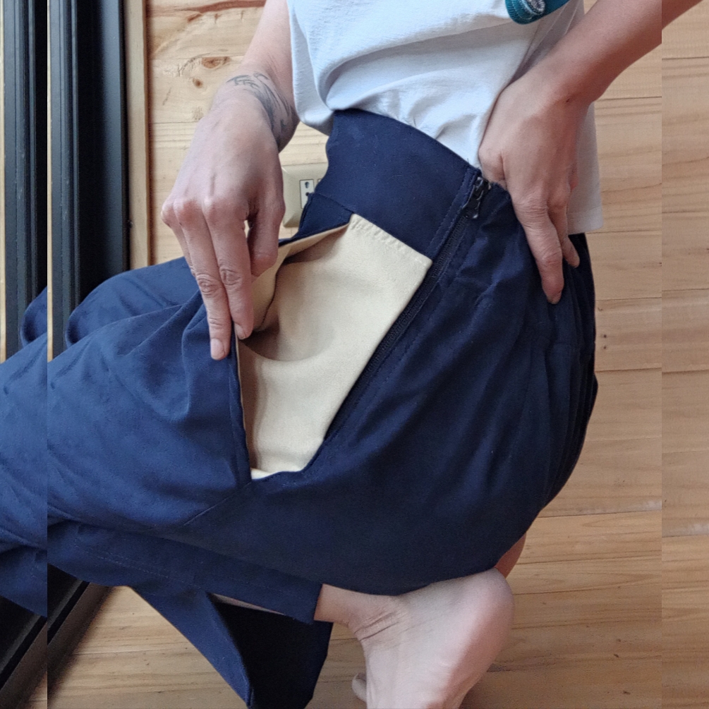 Pantalón Gamuza Azúl S/M - Imagen 3